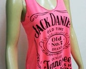 Cs26 Jack Daniel's Tennessee Whiskey Old Time No.7 Jack Daniels T-Shirt Women shirt Tank Top Rock Punk classic sleeveless Pink Size S M