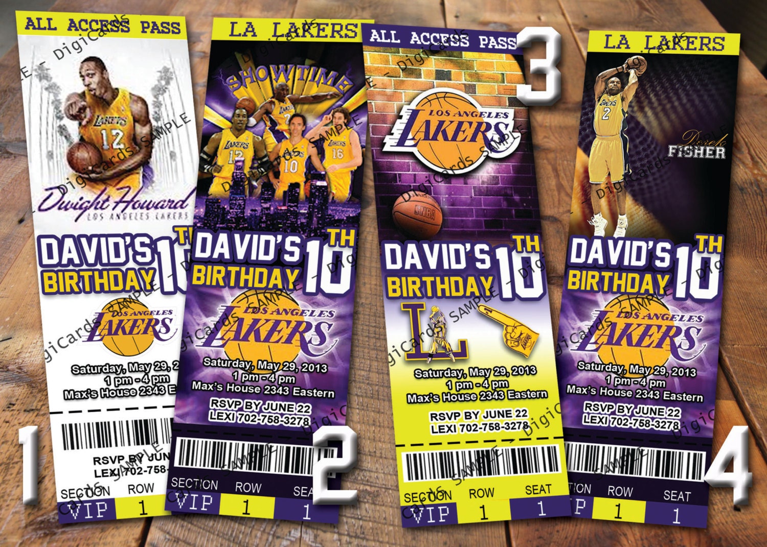 NBA LA Lakers Birthday Invitation Ticket Los Angeles Lakers Basketball