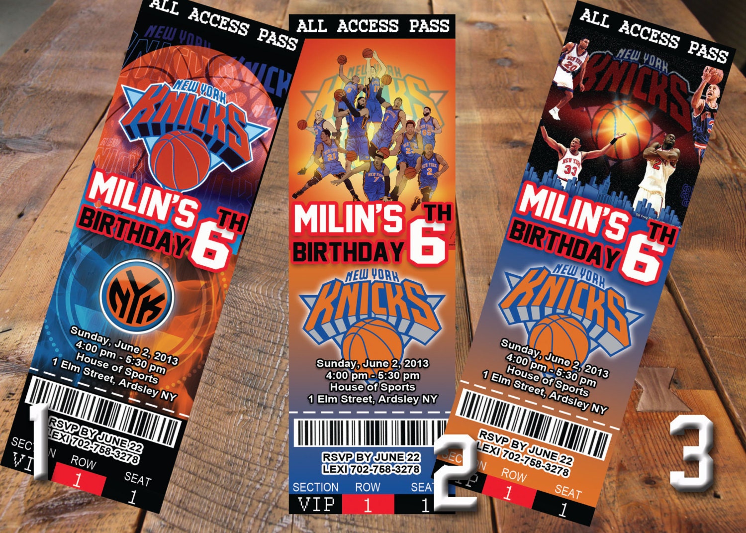 New York Knicks NBA Invitations - Ticket basketball Pick Any Team in NBA New York City