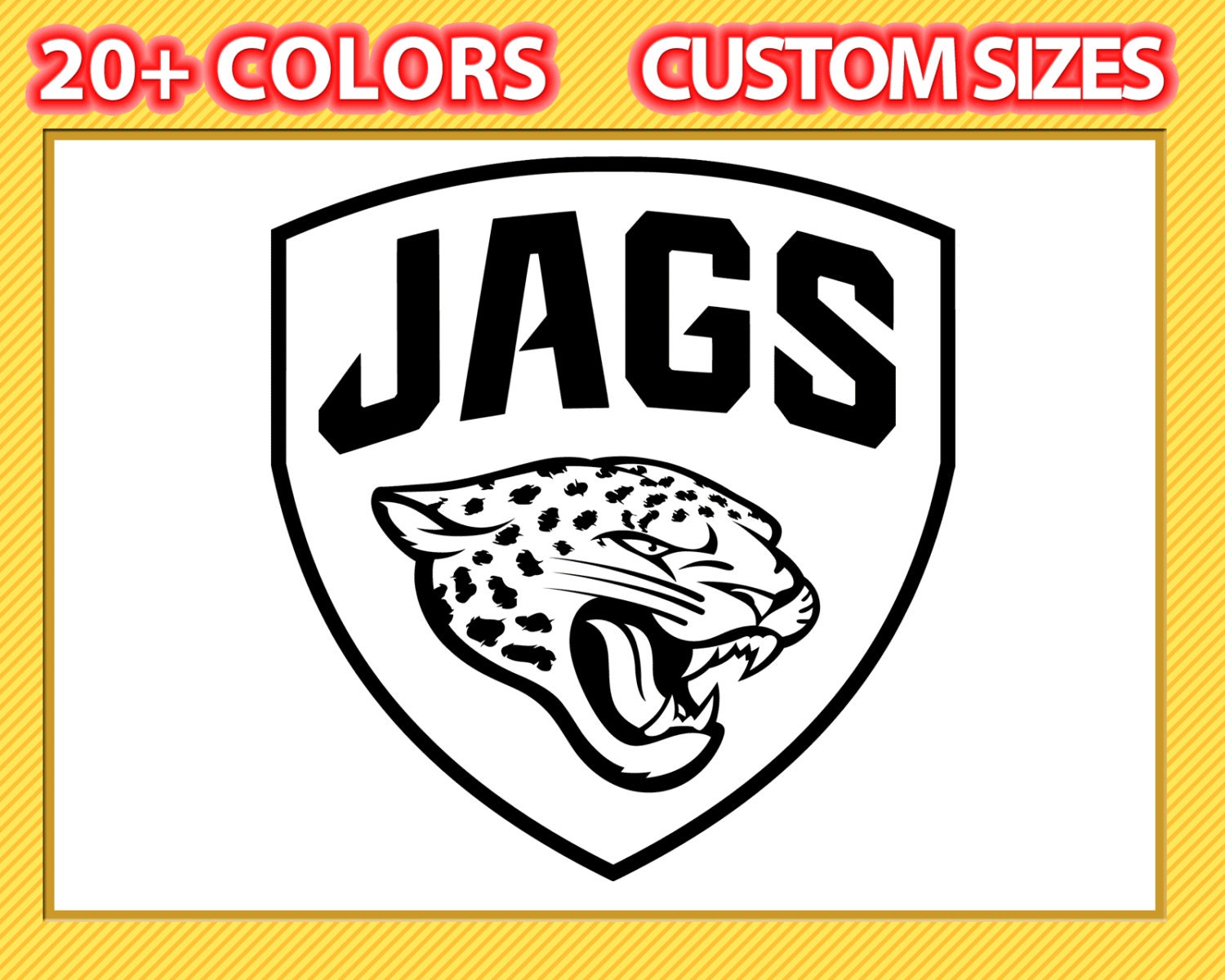 Items similar to NFL Jacksonville Jaguars Vinyl Decal Any Color, 12