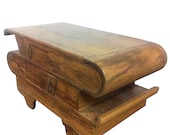 One of a kind vintage 1960s retro coffee or side table handmade in teak with unusual deco inspired design
