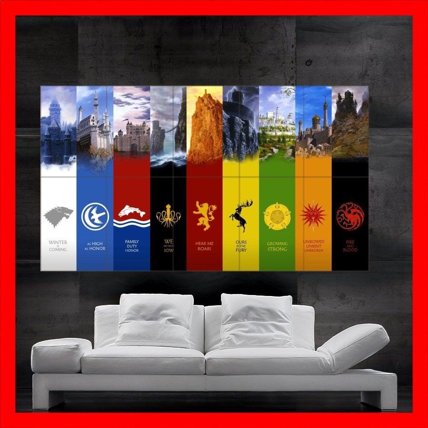 Game of Thrones HOUSES  Poster print wall art big 10 parts HH10375 S25