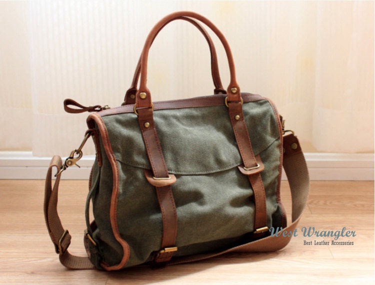 Leather Canvas bag, Canvas bag, Laptop bag, Luggage bag, Tote, Shoulder bag, Leisure bag, Travel bag