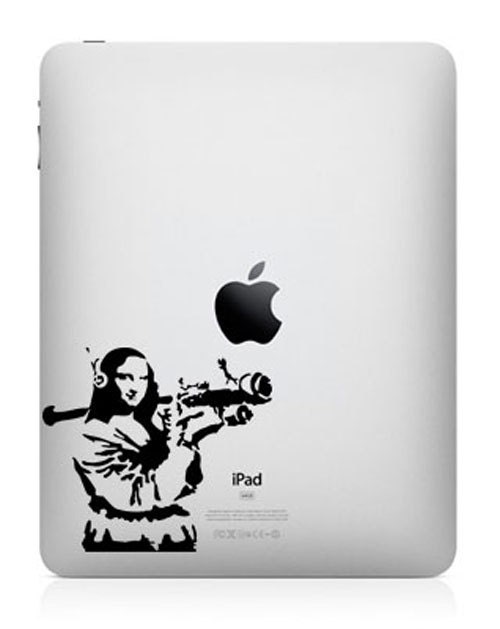 Banksy Mona Lisa -- iPad Decal iPad Sticker Art Vinyl Decal for Macbook Pro / Macbook Air / iPad 1 / iPad 2 / iPad 3/iPad 4/ iPad mini