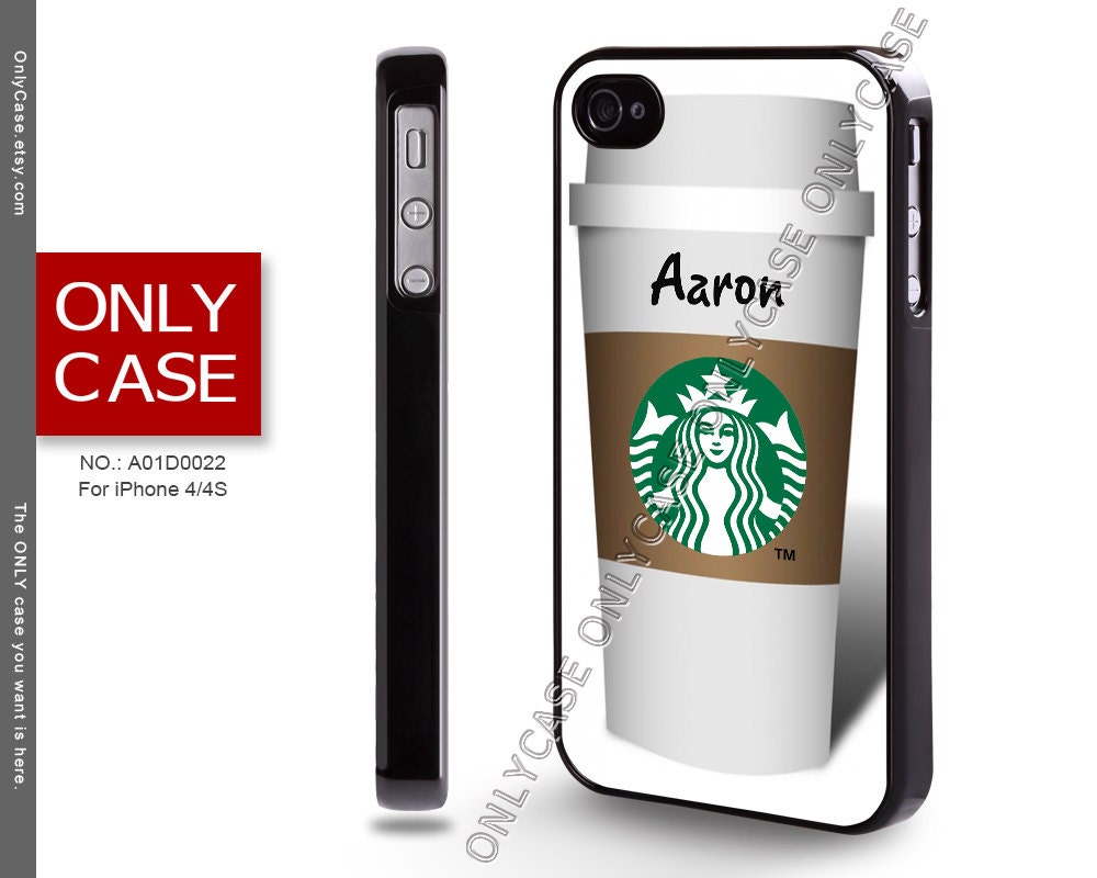 iPhone 4 Case, iPhone 4S Case, Starbucks Coffee Cup, New, Name, Custom, Personalized Covers, iPhone Case, Case for iPhone - A01D0022