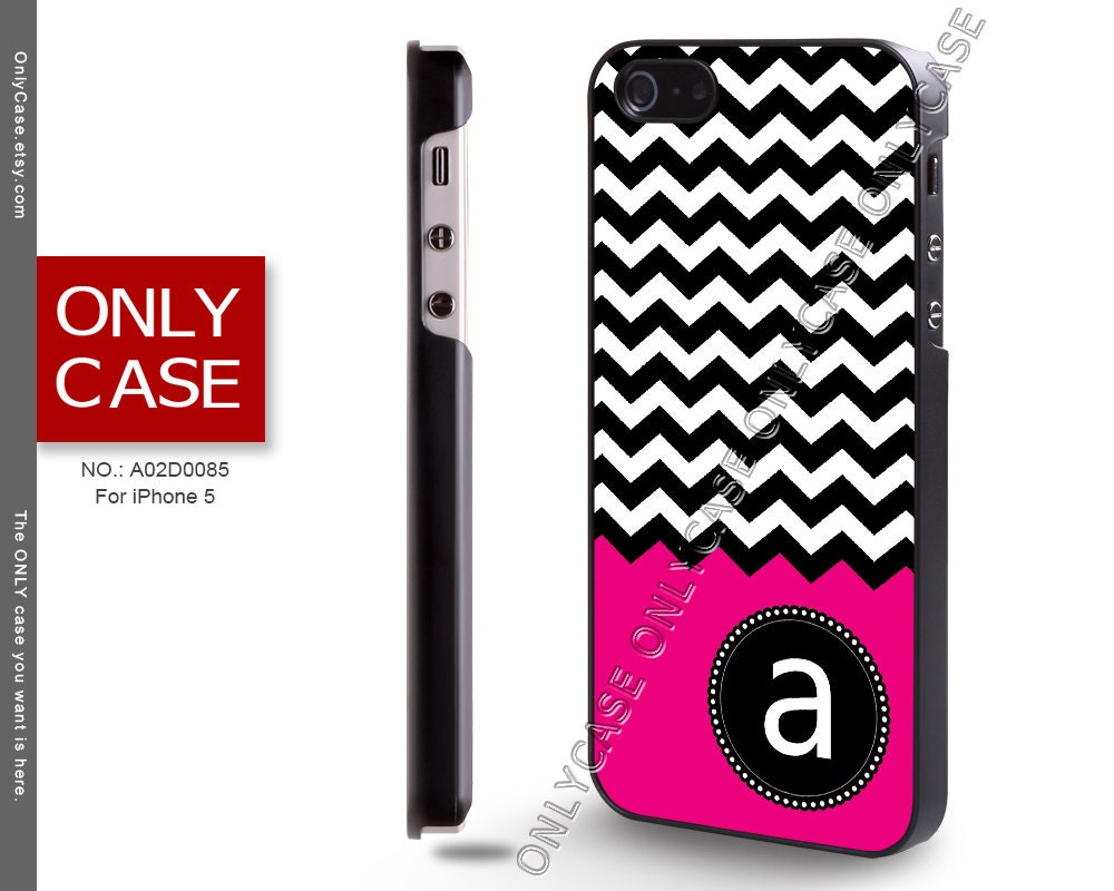 iPhone 5 Case, Black White Chevron, Monogram, Custom, Personalized Covers, iPhone Case, Case for iPhone - A02D0085