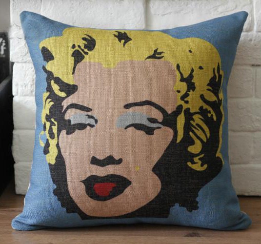 Fashion Marilyn Monroe Cushion Cover/Home and Living Pillow Case/Cotton Linen Bedding Cushion Case