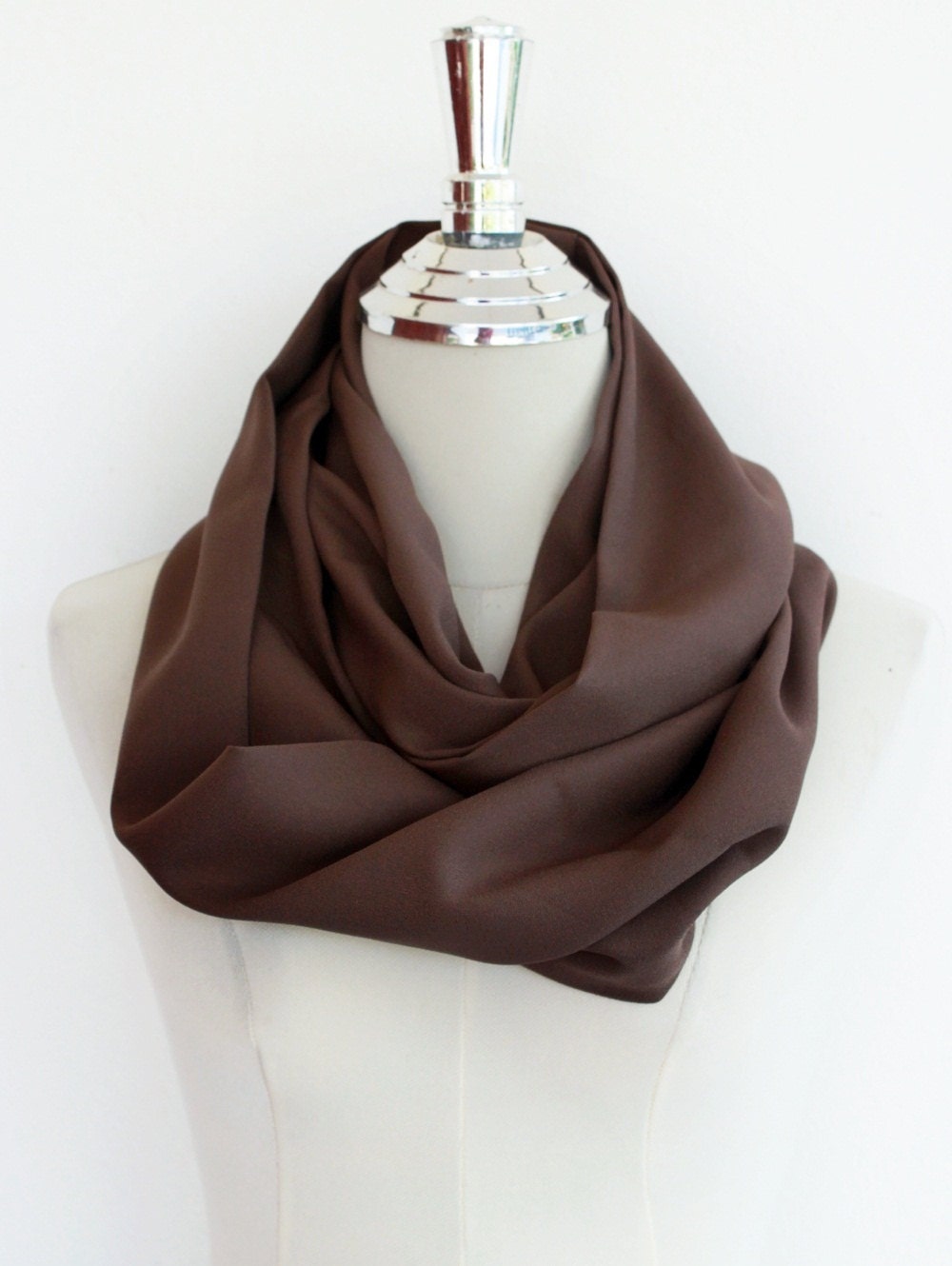 Brown  infinity Scarf -Loop scarf Circle scarf