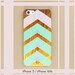 3D iPhone case - Mint, Pink and wood chevrons