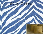 Two Throw Pillows 18 x 18" Waverly Couture Blue Zebra