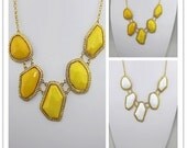 cute yellow resin necklace, fashion handmade bib Necklace/glitter Statement Bubble choker,bridesmaid gifts,unique Beaded  Jewelry torque