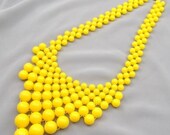 cute yellow resin necklace, fashion handmade bib Necklace/glitter Statement Bubble choker,bridesmaid gifts,unique Beaded  Jewelry torque