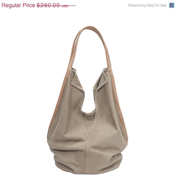 Navy green leather tote bag -  Soft leather bag - Charley Bag