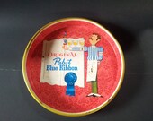 Vintage PBR Pabst Blue Ribbon metal serving tray with Waiter