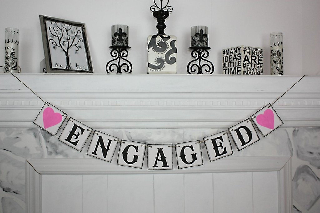 ENGAGED Banner - Wedding Banner -Engaged Banner-Wedding sign-Photo Prop