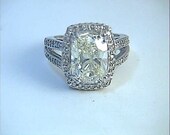 Engagement Ring 6.05ct Cushion cut Diamond Ring 14kt White Gold BLUERIVER47 on Etsy Fine Jewelry