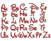 INSTANT DOWNLOAD Walt Disney Style Machine Embroidery Font Set Includes 4 Sizes