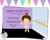 Ballerina / Dance Birthday Invite or Thank You Note Image that you print - digital Image Il_170x135