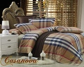 Dolce Mela - Casanova, Twin Size 4 Pieces Duvet Cover Set, Luxury Cotton Bedding DM445T