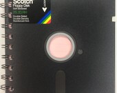 5.25" Floppy Disk notebook BLACK Scotch binder - Computer Geek Nerd Retro Gaming