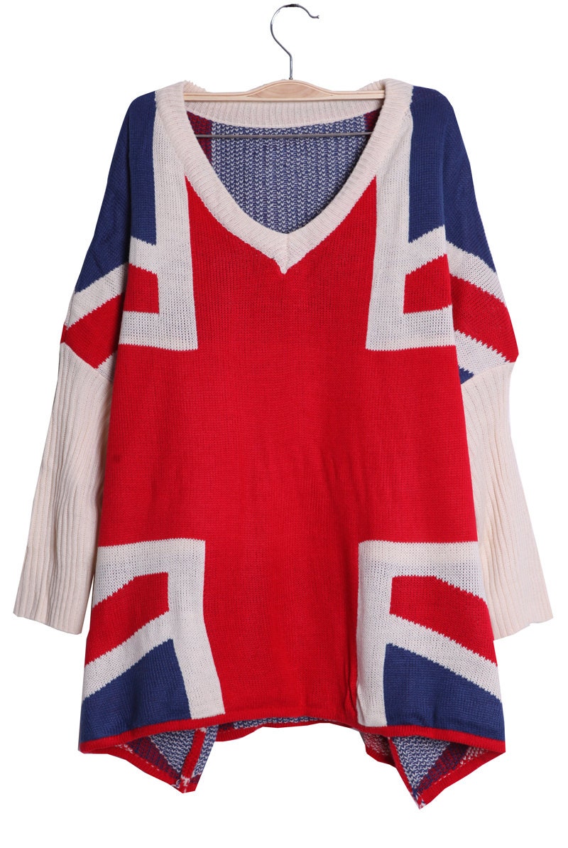 Batwing UK Flag Loose Sweater