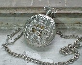 silver Antique Pocket Watch Necklace Chain fashion Metal competitive products bamboo leaves wp014