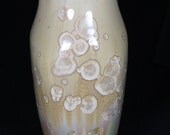 Square Tan Crystalline Vase