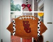 USC Gamecock Burlap Football Door Hanger