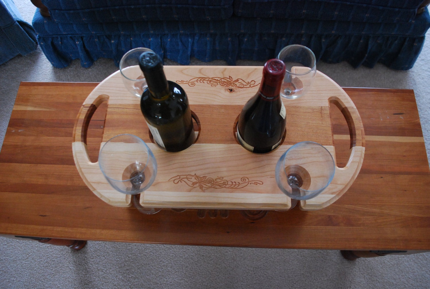 Wine serving tray.