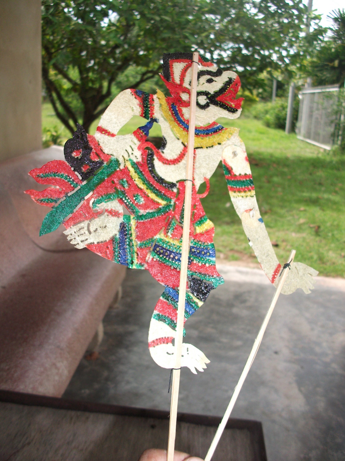 ha-nu-man , nangtalung thai buffalo skin leather puppet thai shadow play thailand