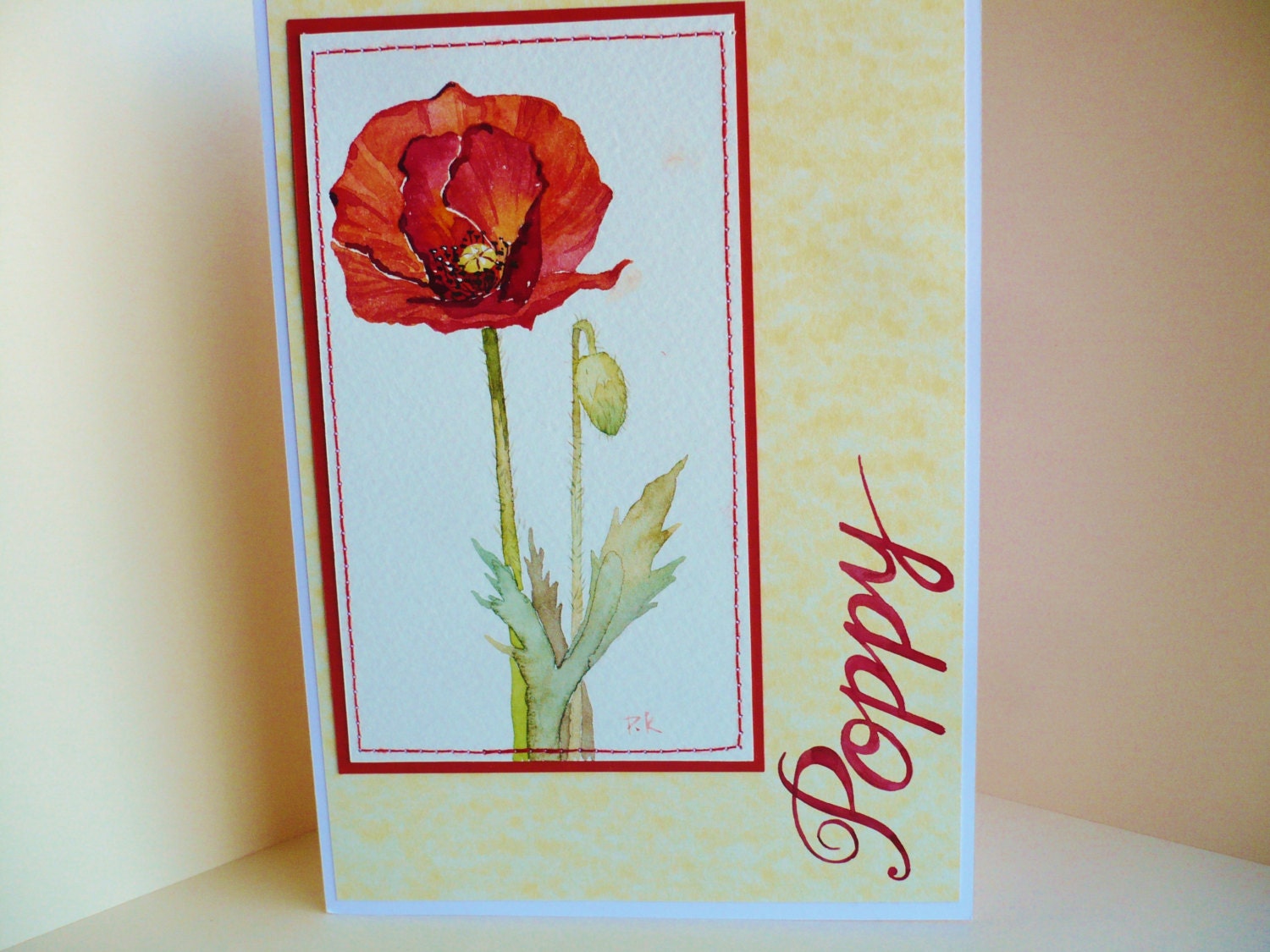 Original art / mother's day / watercolor painting / greeting card / blank note card / any occasion / birthday / poppy / flower