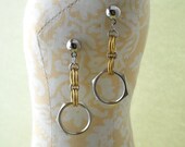 Silver Nut Dangle Earrings with Gold - Lush Beads Industrial