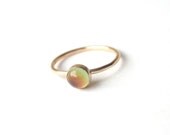 Tiny, Dainty, Small 14kt Gold Mood Ring Color Changing