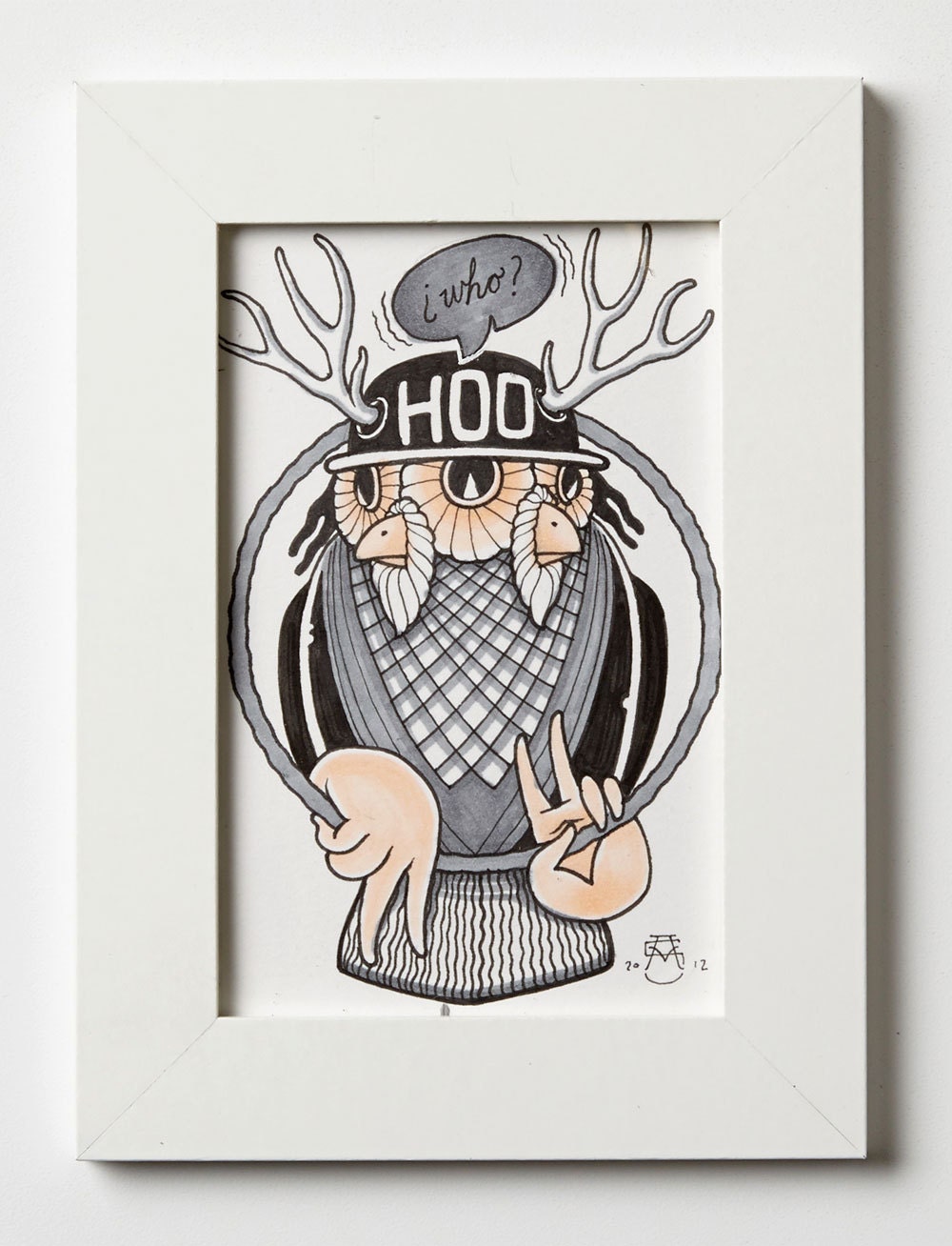 WHO HOO - Pen and Marker Drawing