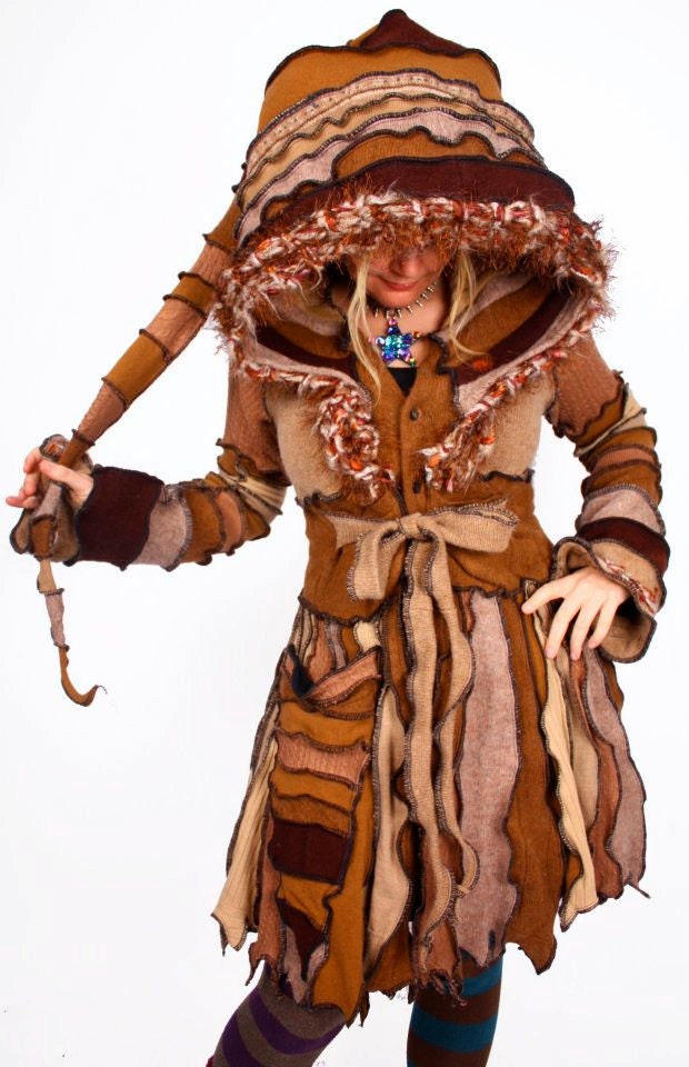 TUTORIAL - Pixie Coat made from Recycled Sweater - Forest Nymph