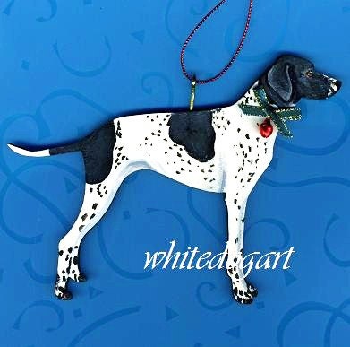 Handpainted English Pointer Christmas Ornament by whitedogart