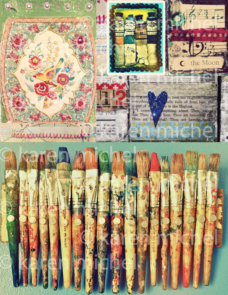 INSTANT DOWNLOAD - Art Journal Digital Collage Sheet