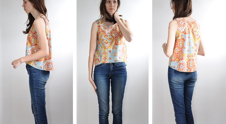 Sale - 20% off - Upcycled Southwest Tank