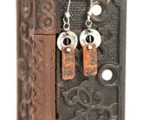 Distressed Copper and Silver Earrings