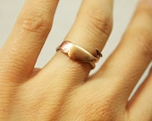 Wondrous Whale Ring Sterling Silver Band and Brass
