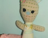 Bunny Girl - Handmade rabbit doll from felted wool sweater - Sweet Easter Gift