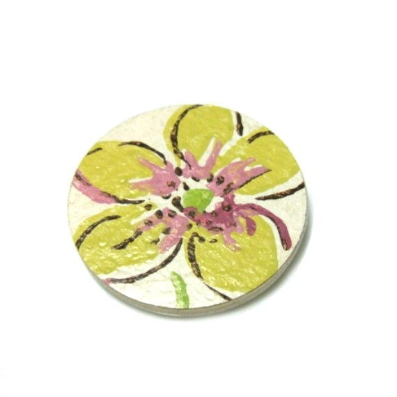 Retro Wallpaper Jewelry Spring Colors Flower Brooch Floral Jewelry Circle Pin