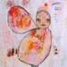 Pink Modern Art An Original Mixed Media Painting by Christina Romeo, "Fallen"