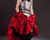Corset Sweetheart Overbust Steampunk Neo-Victorian Cincher 24 silver silk