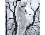 Winter angel, Angel, Metallic Siver Halide Photograph - The Crow Is Goth