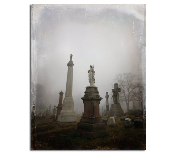Surreal, Fog, Gothic Home Decor, Angel, Foggy, Angled Photograph - Gothic View