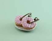 Pink Frosted Donut Earrings