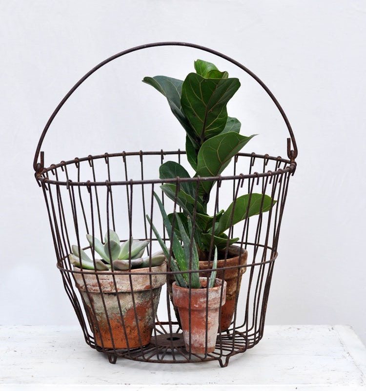 vintage wire clam basket