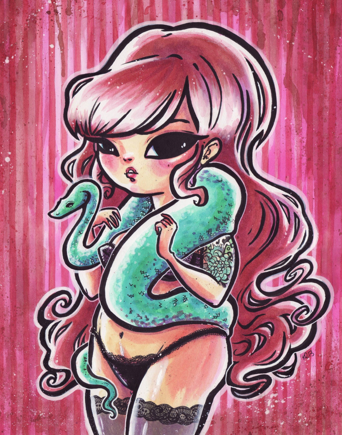 Print 5x7 - My Pet Snake I: With a Serpent by Your Side