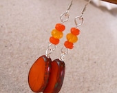 Bright Orange and Yellow Teardrop Earrings - mompotter
